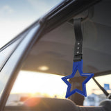5-Star JDM Tsurikawa Drift Handle Strap – Universal Car Interior Hanging Charm, Blue Ring & Black Nylon X1