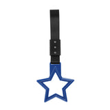 5-Star JDM Tsurikawa Drift Handle Strap – Universal Car Interior Hanging Charm, Blue Ring & Black Nylon X1