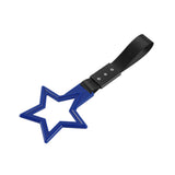 5-Star JDM Tsurikawa Drift Handle Strap – Universal Car Interior Hanging Charm, Blue Ring & Black Nylon X1