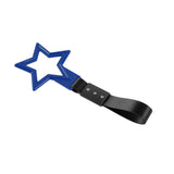 5-Star JDM Tsurikawa Drift Handle Strap – Universal Car Interior Hanging Charm, Blue Ring & Black Nylon X1