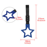 5-Star JDM Tsurikawa Drift Handle Strap – Universal Car Interior Hanging Charm, Blue Ring & Black Nylon X1
