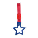 5-Star JDM Tsurikawa Drift Handle Strap – Universal Car Interior Hanging Charm, Blue Ring & Red Nylon X1