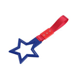 5-Star JDM Tsurikawa Drift Handle Strap – Universal Car Interior Hanging Charm, Blue Ring & Red Nylon X2