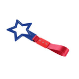 5-Star JDM Tsurikawa Drift Handle Strap – Universal Car Interior Hanging Charm, Blue Ring & Red Nylon X1