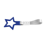 5-Star JDM Tsurikawa Drift Handle Strap – Universal Car Interior Hanging Charm, Blue Ring & Silver Nylon X2