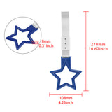 5-Star JDM Tsurikawa Drift Handle Strap – Universal Car Interior Hanging Charm, Blue Ring & Silver Nylon X2