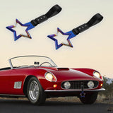 5-Star JDM Tsurikawa Drift Handle Strap – Universal Car Interior Hanging Charm, Burnt Blue Ring & Black Nylon X2