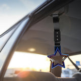 5-Star JDM Tsurikawa Drift Handle Strap – Universal Car Interior Hanging Charm, Burnt Blue Ring & Black Nylon X1