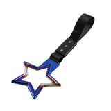 5-Star JDM Tsurikawa Drift Handle Strap – Universal Car Interior Hanging Charm, Burnt Blue Ring & Black Nylon X1
