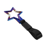 5-Star JDM Tsurikawa Drift Handle Strap – Universal Car Interior Hanging Charm, Burnt Blue Ring & Black Nylon X1