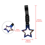 5-Star JDM Tsurikawa Drift Handle Strap – Universal Car Interior Hanging Charm, Burnt Blue Ring & Black Nylon X1