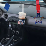 5-Star JDM Tsurikawa Drift Handle Strap – Universal Car Interior Hanging Charm, Burnt Blue Ring & Red Nylon X2