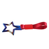 5-Star JDM Tsurikawa Drift Handle Strap – Universal Car Interior Hanging Charm, Burnt Blue Ring & Red Nylon X2