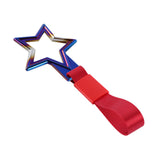5-Star JDM Tsurikawa Drift Handle Strap – Universal Car Interior Hanging Charm, Burnt Blue Ring & Red Nylon X2