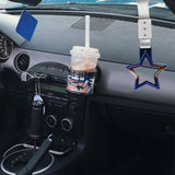 5-Star JDM Tsurikawa Drift Handle Strap – Universal Car Interior Hanging Charm, Burnt Blue Ring & Silver Nylon X1
