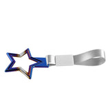 5-Star JDM Tsurikawa Drift Handle Strap – Universal Car Interior Hanging Charm, Burnt Blue Ring & Silver Nylon X1