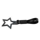 5-Star JDM Tsurikawa Drift Handle Strap – Universal Car Interior Hanging Charm, Carbon Fiber Style Ring & Black Nylon X1