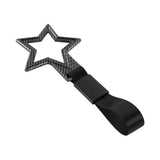 5-Star JDM Tsurikawa Drift Handle Strap – Universal Car Interior Hanging Charm, Carbon Fiber Style Ring & Black Nylon X1