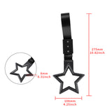 5-Star JDM Tsurikawa Drift Handle Strap – Universal Car Interior Hanging Charm, Carbon Fiber Style Ring & Black Nylon X1