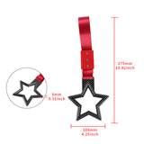 5-Star JDM Tsurikawa Drift Handle Strap – Universal Car Interior Hanging Charm, Carbon Fiber Style Ring & Red Nylon X1