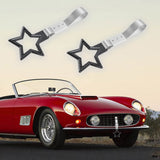 5-Star JDM Tsurikawa Drift Handle Strap – Universal Car Interior Hanging Charm, Carbon Fiber Style Ring & Silver Nylon X2