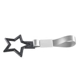 5-Star JDM Tsurikawa Drift Handle Strap – Universal Car Interior Hanging Charm, Carbon Fiber Style Ring & Silver Nylon X1
