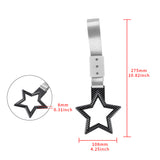 5-Star JDM Tsurikawa Drift Handle Strap – Universal Car Interior Hanging Charm, Carbon Fiber Style Ring & Silver Nylon X1