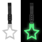 5-Star Glow-in-the-Dark JDM Tsurikawa Drift Handle Strap – Universal Car Interior Hanging Charm, White Ring & Black Nylon X1