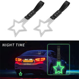 5-Star Glow-in-the-Dark JDM Tsurikawa Drift Handle Strap – Universal Car Interior Hanging Charm, White Ring & Black Nylon X1