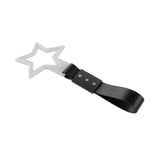 5-Star Glow-in-the-Dark JDM Tsurikawa Drift Handle Strap – Universal Car Interior Hanging Charm, White Ring & Black Nylon X1