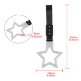 5-Star Glow-in-the-Dark JDM Tsurikawa Drift Handle Strap – Universal Car Interior Hanging Charm, White Ring & Black Nylon X1