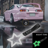 5-Star Glow-in-the-Dark JDM Tsurikawa Drift Handle Strap – Universal Car Interior Hanging Charm, White Ring & Black Nylon X1