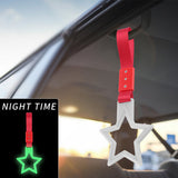 5-Star Glow-in-the-Dark JDM Tsurikawa Drift Handle Strap – Universal Car Interior Hanging Charm, White Ring & Red Nylon X1