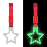 5-Star Glow-in-the-Dark JDM Tsurikawa Drift Handle Strap – Universal Car Interior Hanging Charm, White Ring & Red Nylon X1