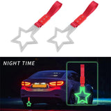 5-Star Glow-in-the-Dark JDM Tsurikawa Drift Handle Strap – Universal Car Interior Hanging Charm, White Ring & Red Nylon X1