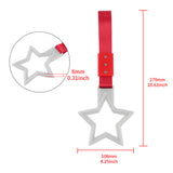 5-Star Glow-in-the-Dark JDM Tsurikawa Drift Handle Strap – Universal Car Interior Hanging Charm, White Ring & Red Nylon X1