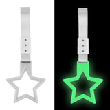 5-Star Glow-in-the-Dark JDM Tsurikawa Drift Handle Strap – Universal Car Interior Hanging Charm, White Ring & Silver Nylon X1