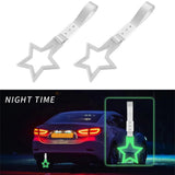 5-Star Glow-in-the-Dark JDM Tsurikawa Drift Handle Strap – Universal Car Interior Hanging Charm, White Ring & Silver Nylon X1