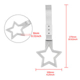 5-Star Glow-in-the-Dark JDM Tsurikawa Drift Handle Strap – Universal Car Interior Hanging Charm, White Ring & Silver Nylon X1
