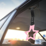 5-Star JDM Tsurikawa Drift Handle Strap – Universal Car Interior Hanging Charm, Pink Ring & Black Nylon X1