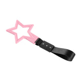 5-Star JDM Tsurikawa Drift Handle Strap – Universal Car Interior Hanging Charm, Pink Ring & Black Nylon X1