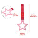 5-Star JDM Tsurikawa Drift Handle Strap – Universal Car Interior Hanging Charm, Pink Ring & Red Nylon X1
