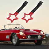 5-Star JDM Tsurikawa Drift Handle Strap – Universal Car Interior Hanging Charm, Red Ring & Black Nylon X2