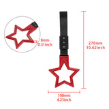 5-Star JDM Tsurikawa Drift Handle Strap – Universal Car Interior Hanging Charm, Red Ring & Black Nylon X2