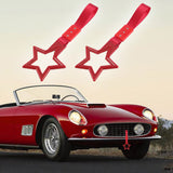5-Star JDM Tsurikawa Drift Handle Strap – Universal Car Interior Hanging Charm, Red Ring & Red Nylon X2