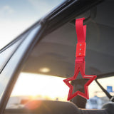 5-Star JDM Tsurikawa Drift Handle Strap – Universal Car Interior Hanging Charm, Red Ring & Red Nylon X2