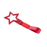 5-Star JDM Tsurikawa Drift Handle Strap – Universal Car Interior Hanging Charm, Red Ring & Red Nylon X2