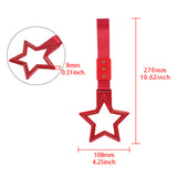 5-Star JDM Tsurikawa Drift Handle Strap – Universal Car Interior Hanging Charm, Red Ring & Red Nylon X2