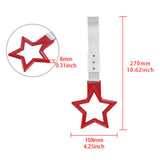 5-Star JDM Tsurikawa Drift Handle Strap – Universal Car Interior Hanging Charm, Red Ring & Silver Nylon X2