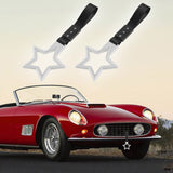5-Star JDM Tsurikawa Drift Handle Strap – Universal Car Interior Hanging Charm, White Ring & Black Nylon X2